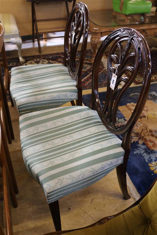 Pair of George III Hepplewhite style mahogany dining chairs(-)